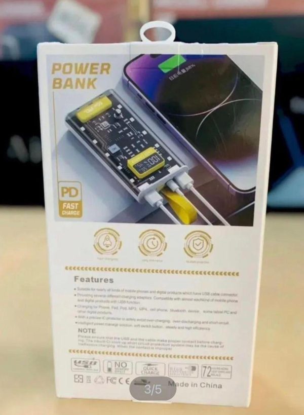 20000mah Power Bank With Transparent Body