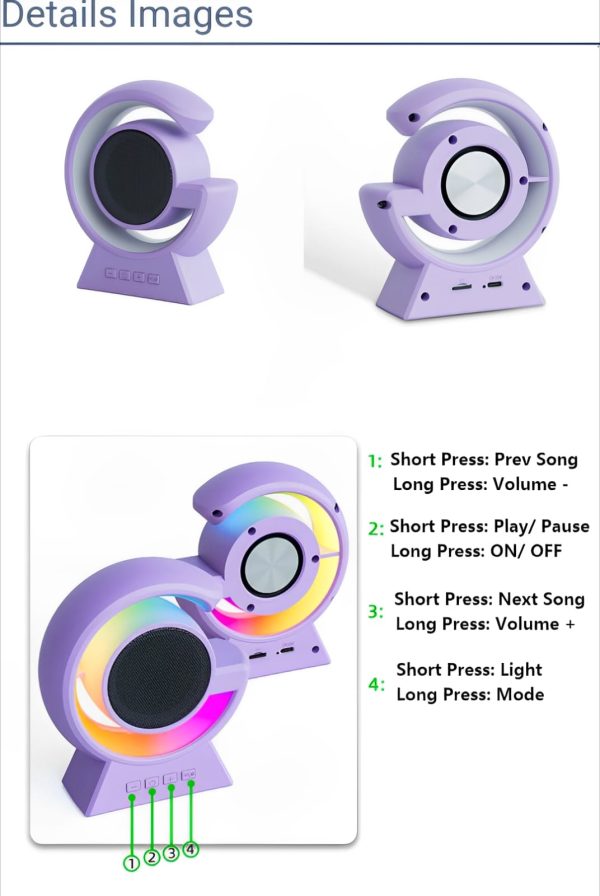 Bx-39 Mini G Wireless Speaker With Rgb Light